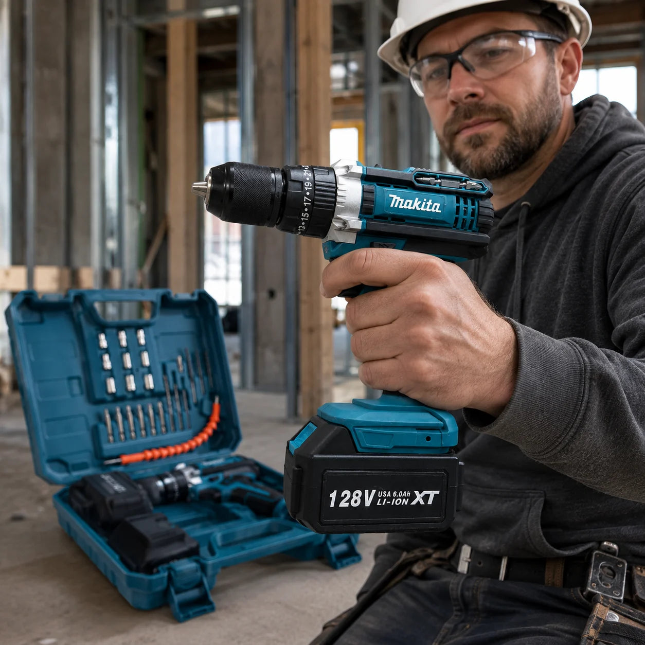 Kit Taladro Makita 128V Profesional + 2 Baterías Gratis - Ahorra Tiempo y Esfuerzo